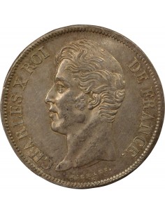 Charles X Tranche en Creux 5 francs Argent 1829 H La Rochelle 2