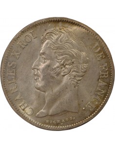 Charles X Tranche en Creux 5 francs Argent 1829 H La Rochelle 2