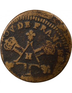 Louis XIV Dardennes 6 deniers Cuivre 1711 H La Rochelle 2