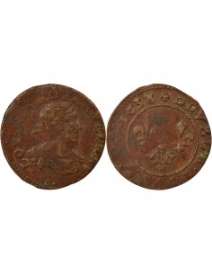 Louis XIII 1 double tournois Cuivre 1638