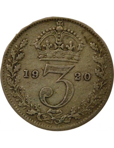 Empereur des Indes Maundy 3 pence Argent 1920 Londres