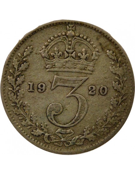 Empereur des Indes Maundy 3 pence Argent 1920 Londres