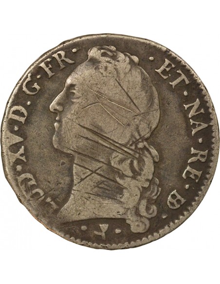 Louis XV Au Bandeau 1 écu Argent 1757-1767 Pau