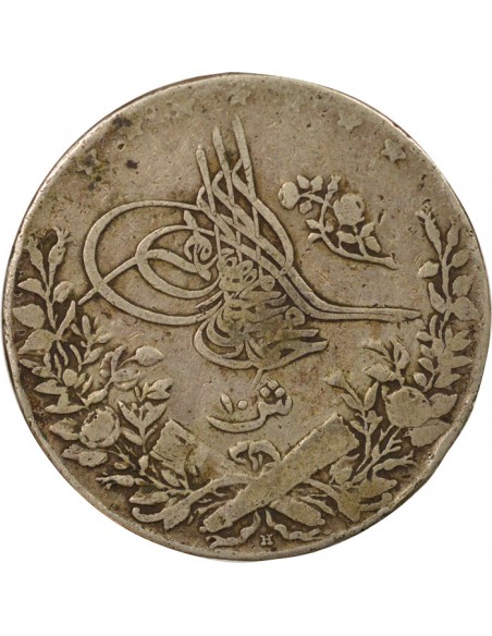 Empire Ottoman Mehmed V 10 qirsh Argent 1913/1914 H Heaton