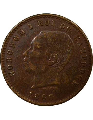 Cambodge Norodom Ier 10 centimes Bronze 1860