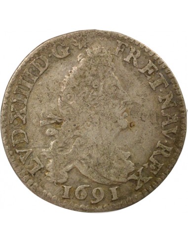 Louis XIV Aux Deux L 4 sols Argent 1691 A - Paris