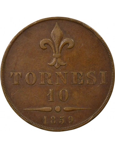 Royaume des Deux-Siciles François II 10 tornesi Cuivre 1859 R Rome