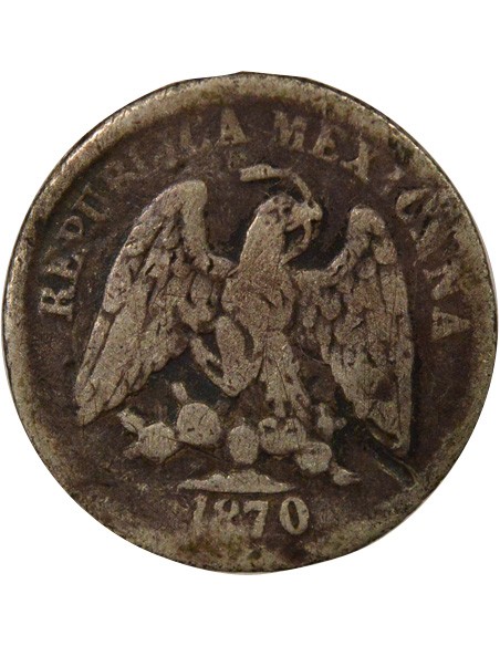 Mexique 5 centavos Argent 1870 Mo Mexico City