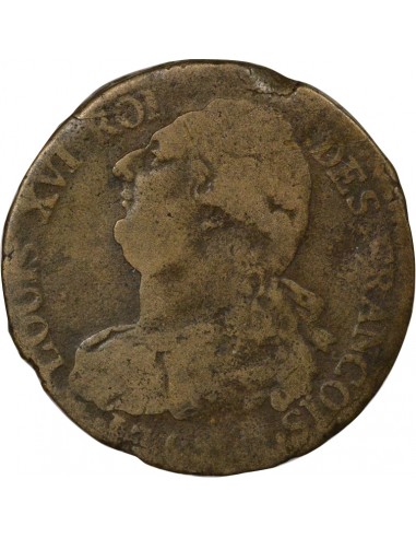 Louis XVI Au Faisceau 2 sols Cuivre 1791-1793