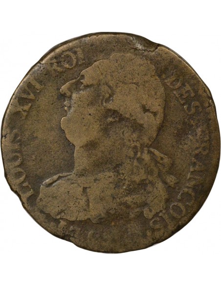 Louis XVI Au Faisceau 2 sols Cuivre 1791-1793