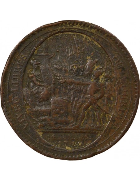 au Serment Monneron 5 Sols Cuivre 1792 Birmingham