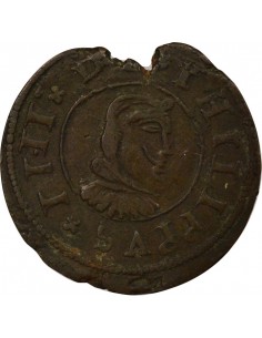 Espagne Felipe IV 16 maravedis Cuivre 1663 La Corogne 2