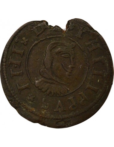 Espagne Felipe IV 16 maravedis Cuivre 1663 La Corogne