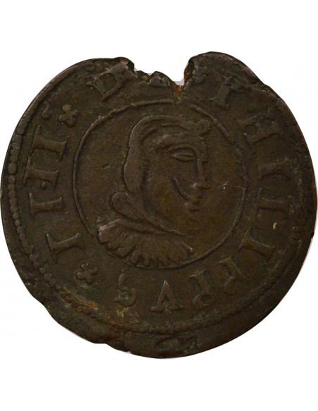 Espagne Felipe IV 16 maravedis Cuivre 1663 La Corogne