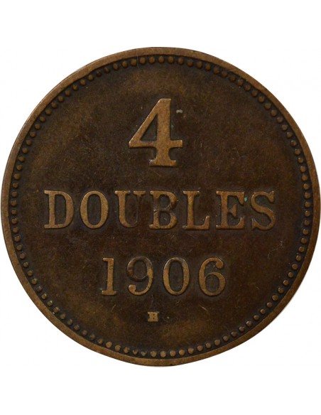Guernesey 4 doubles Bronze 1906 H Heaton
