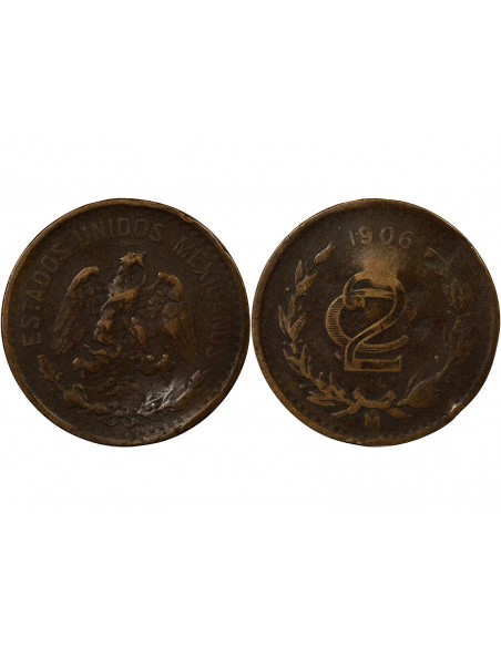 Mexique 2 centavos Bronze 1906 Birmingham