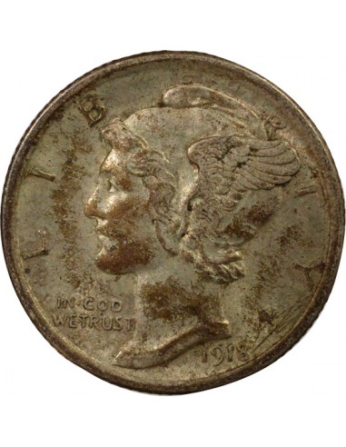 USA Mercury Dime 1 dime Argent 1918 Philadelphie