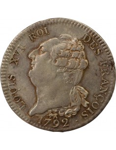 Louis XVI Constitutionnel 1 écu Argent 1792 A - Paris 2