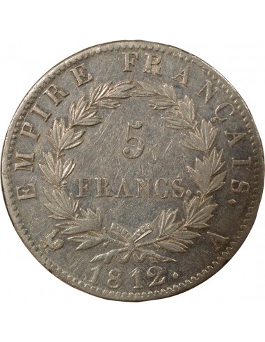 Roi d'Italie Empire 5 francs Argent 1812 A - Paris