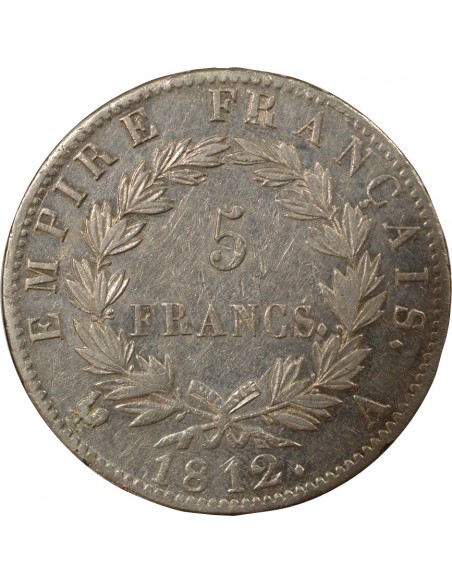 Roi d'Italie Empire 5 francs Argent 1812 A - Paris