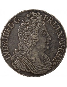 Louis XIV Aux Trois Couronnes 1 écu Argent 1713 E Tours 2