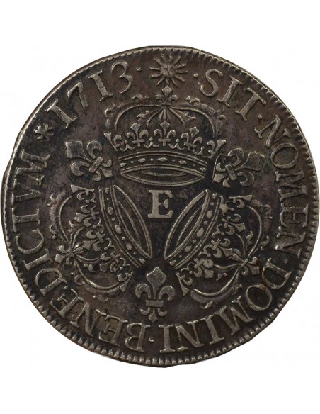 Louis XIV Aux Trois Couronnes 1 écu Argent 1713 E Tours