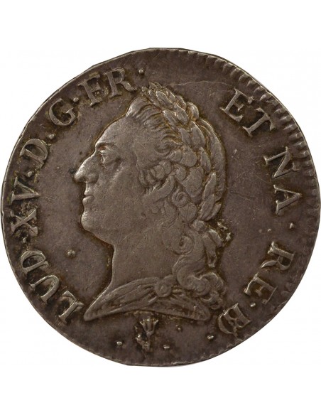 Louis XV A la Vieille Tête 1 écu Argent 1772 Pau