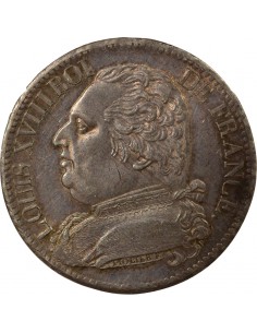 Louis XVIII Au Buste Habillé 5 francs Argent 1815 A - Paris 2