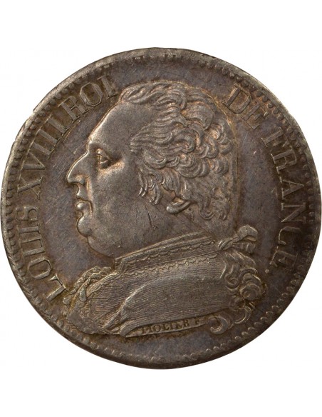 Louis XVIII Au Buste Habillé 5 francs Argent 1815 A - Paris