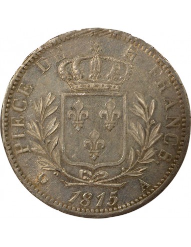 Louis XVIII Au Buste Habillé 5 francs Argent 1815 A - Paris