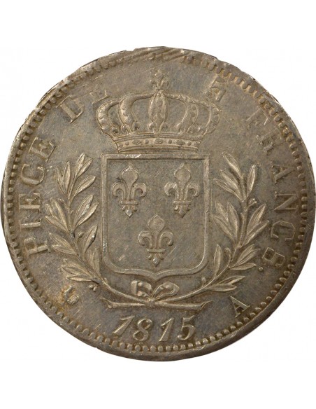 Louis XVIII Au Buste Habillé 5 francs Argent 1815 A - Paris