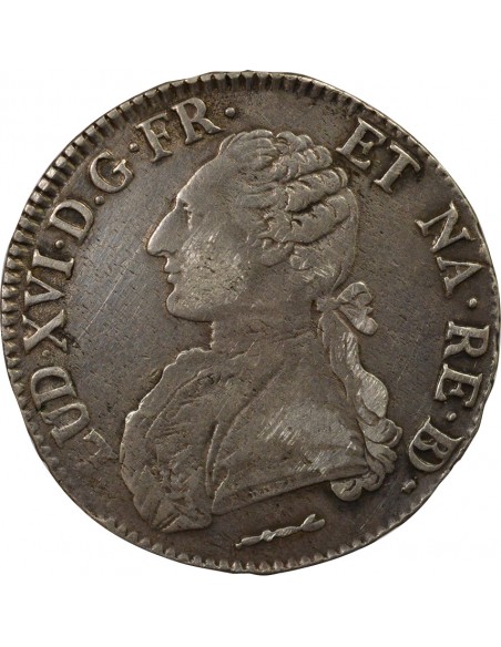Louis XVI Au Buste Habillé 1 écu Argent 1784 Pau