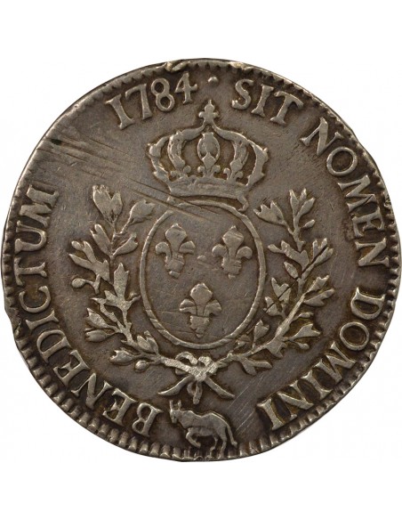 Louis XVI Au Buste Habillé 1 écu Argent 1784 Pau