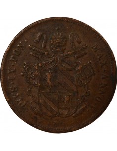 Etat Pontifical Pie IX 2 baiocchi Cuivre 1850 R Rome 2
