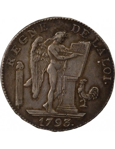 Au Génie 6 livres Argent 1793 A Paris