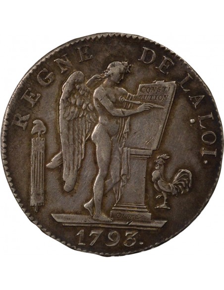 Au Génie 6 livres Argent 1793 A Paris