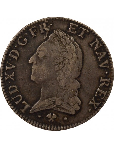 Louis XV A la Vieille Tête 1 écu Argent 1773 L Bayonne