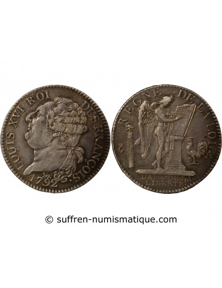 Louis XVI Constitutionnel 1/2 écu Argent 1792 A - Paris