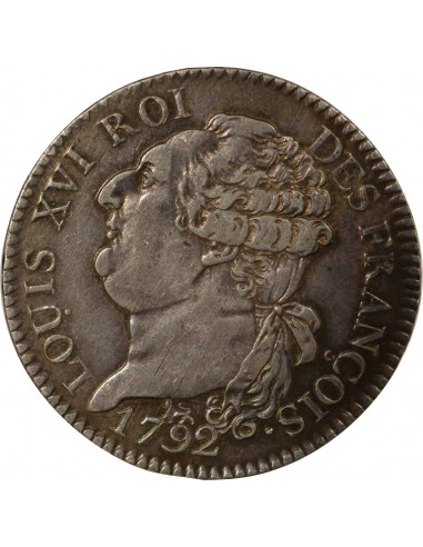 Louis XVI Constitutionnel 1/2 écu Argent 1792 A - Paris