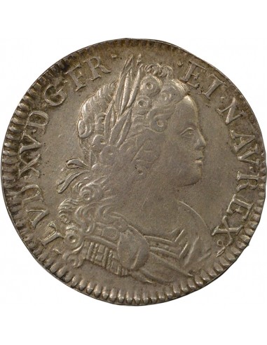 Louis XV De Navarre 1 écu Argent 1718 B Rouen