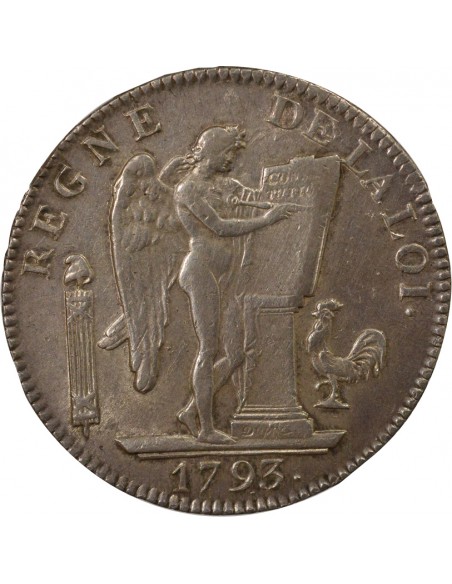 Au Génie 6 livres Argent 1793 A Paris