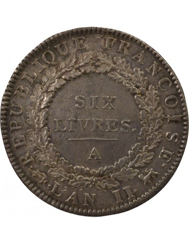 Au Génie 6 livres Argent 1793 A Paris