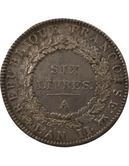Au Génie 6 livres Argent 1793 A Paris