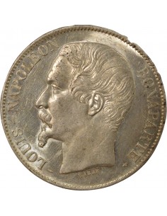 Bonaparte Charles Louis Napoléon (Napoléon III) Tête nue 5 francs Argent 1852 A - Paris 2