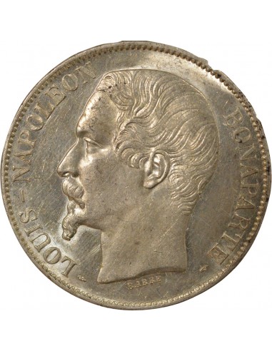 Bonaparte Charles Louis Napoléon (Napoléon III) Tête nue 5 francs Argent 1852 A - Paris