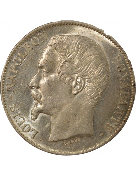 Bonaparte Charles Louis Napoléon (Napoléon III) Tête nue 5 francs Argent 1852 A - Paris