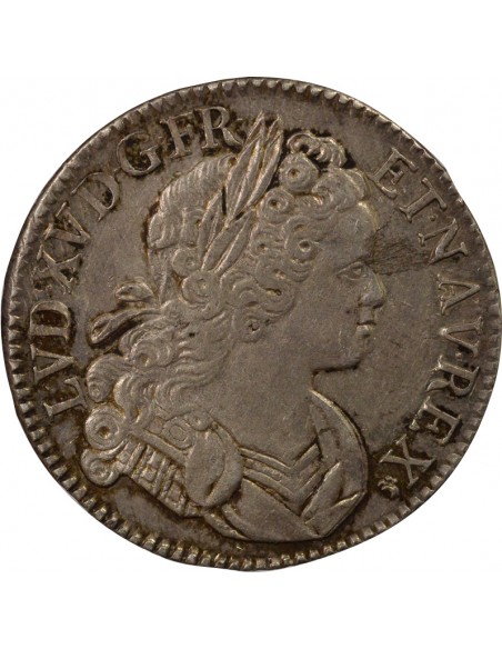 Louis XV De Navarre 1 écu Argent 1718 D Lyon