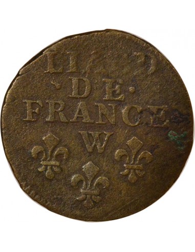 Louis XIV Au Buste âgé 1 liard Cuivre 1707 W Lille