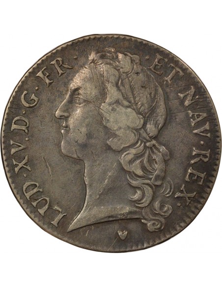 Louis XV Au Bandeau 1 écu Argent 1747 E Tours