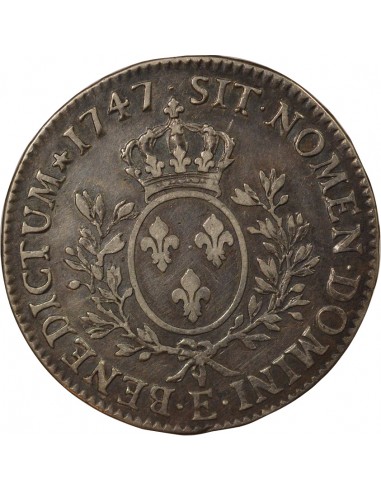 Louis XV Au Bandeau 1 écu Argent 1747 E Tours